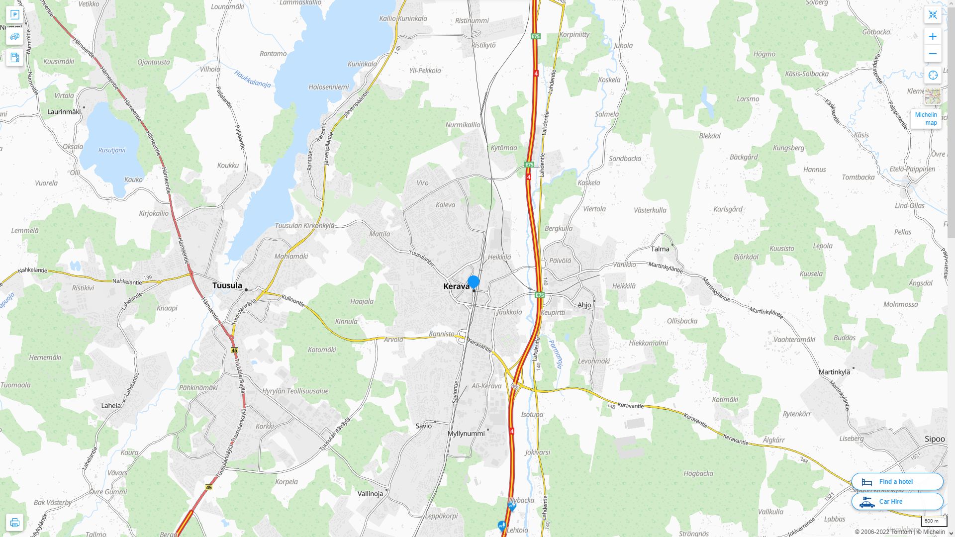 Kerava Highway and Road Map
